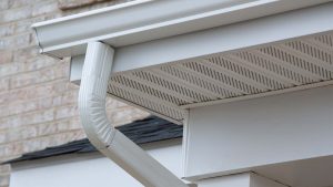 New white rain gutter